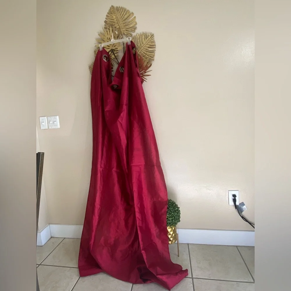 Elegant Red Curtain with Grommets